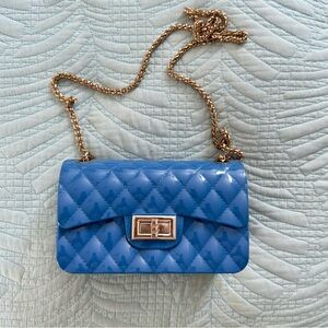 Jelly Blue Crossbody Blue Bag with Chain